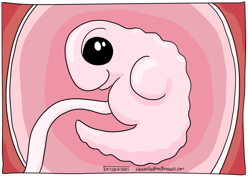 A cute mutant dinosaur fetus.